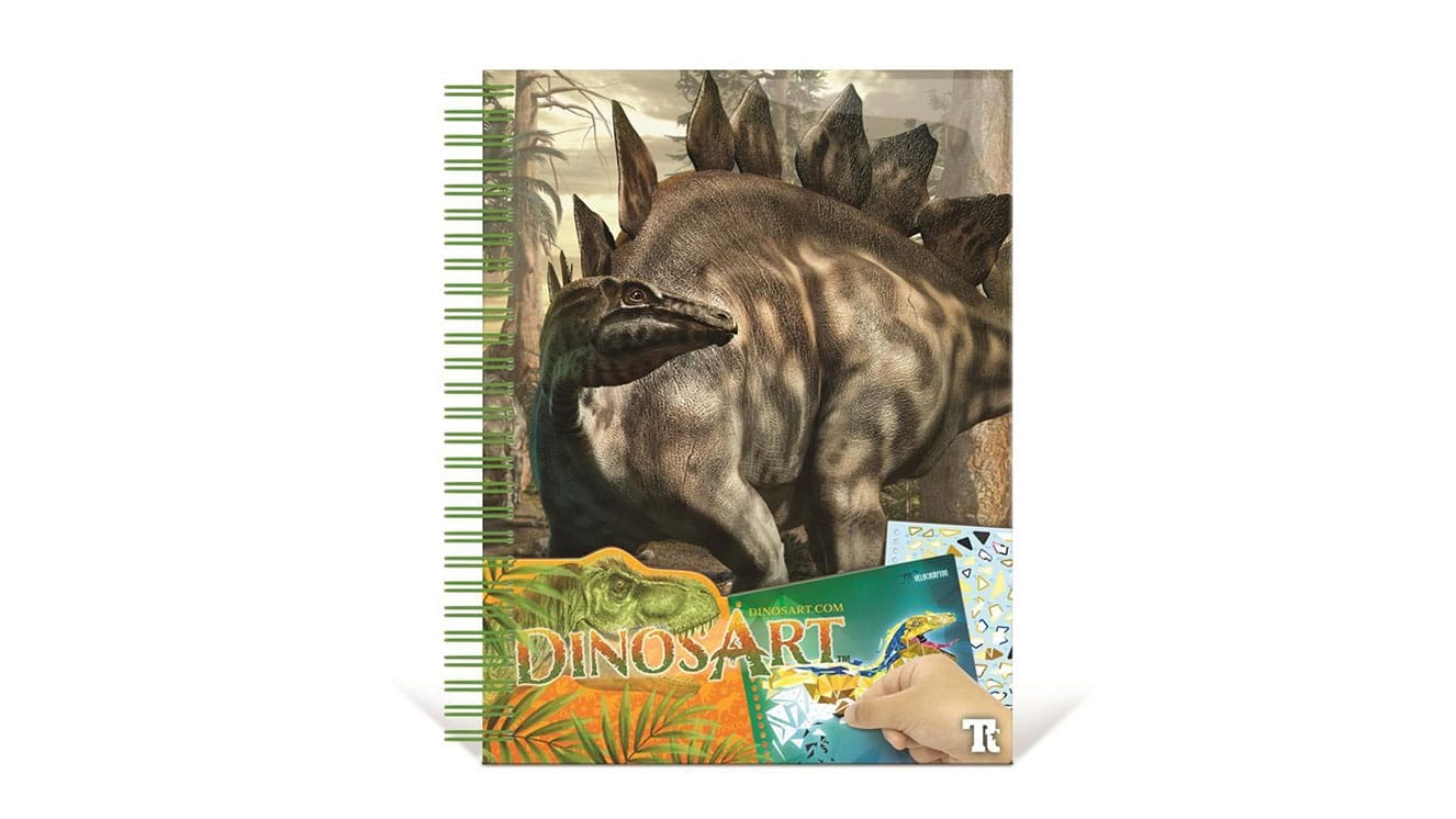 Libro di adesivi Sticker by numbers con motivo di dinosauro